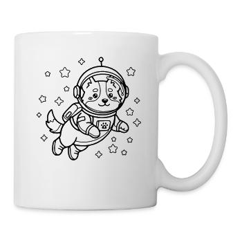 Niedliche Corgi-Astronauten-Gliederung Kawaii Space Dog - Tasse - Weiß - Rechts