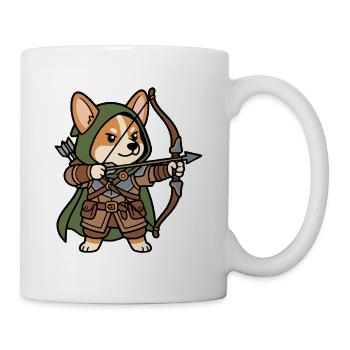 Niedlicher Corgi-Bogenschütze-RPG Fantasy-Gamer-Hund - Tasse - Weiß - Rechts