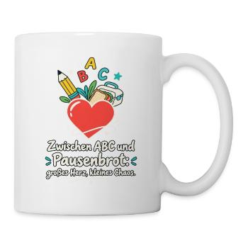 Grundschullehrer Lehrerhumor Schulanfang Herz - Tasse - Weiß - Rechts