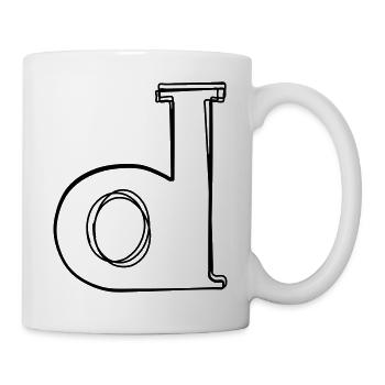 Kleinbuchstabe d handgezeichnet - Tasse - Weiß - Rechts