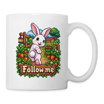 Folge mir: Osterhase im Garten - Tasse - Weiß - Rechts