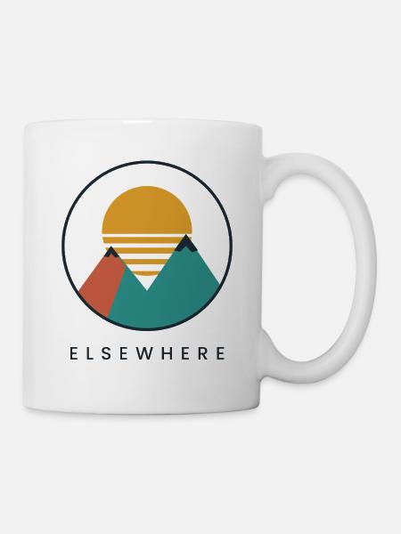 Elsewhere – Retro Mountain Sunset - Tasse - Weiß