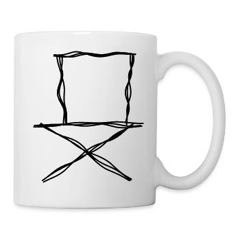 Klappstuhl handgezeichnet - Tasse - Weiß - Rechts