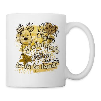 Goldglitzer Weihnachtszauber Reh - Tasse - Weiß - Rechts