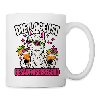 Besäufniserregend – Party Lama - Tasse - Weiß - Rechts