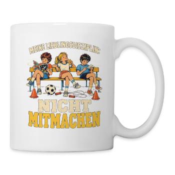 Sportmuffel – Lieblingsdisziplin Nicht mitmachen - Tasse - Weiß - Rechts
