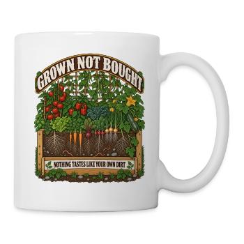 Grown Not Bought Garten-Illustration - Tasse - Weiß - Rechts