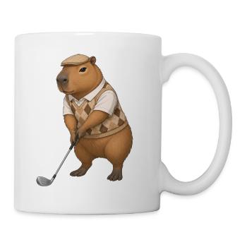Capybara spielt Golf  - Tasse - Weiß - Rechts