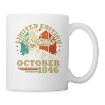 Original Oktober 1946 Jahrgang Vintage Retro - Tasse - Weiß - Rechts