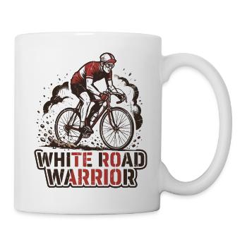 Retro Cyclist White Road Warrior Print - Tasse - Weiß - Rechts