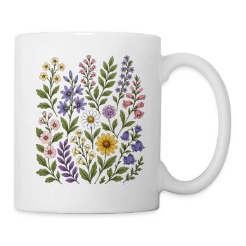 Pastel Wildflowers Daisy Bellflower - Tasse - Weiß - Rechts