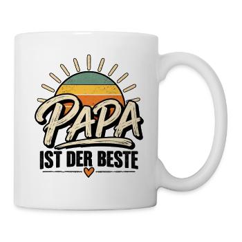 Vatertag Papa ist der Beste Lieblingspapa Kinder  - Tasse - Weiß - Rechts