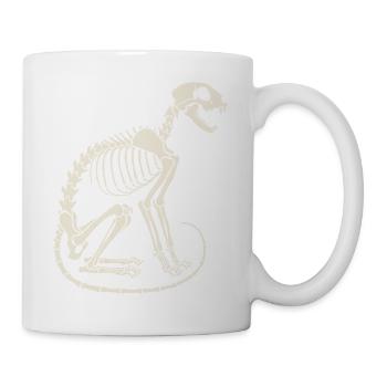 Skelett Katze - Tasse - Weiß - Rechts