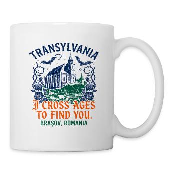 Romantic Transylvania Gothic Typography Brașov - Tasse - Weiß - Rechts