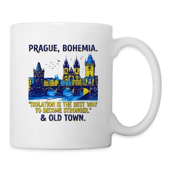 The Prague Bohemia Old Town Travel Typography - Tasse - Weiß - Rechts