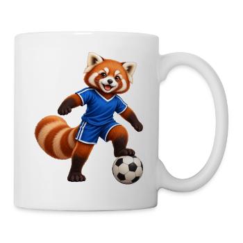 Fußballspielender Red Panda - Tasse - Weiß - Rechts