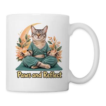 Pfoten und Reflexion - Tasse - Weiß - Rechts