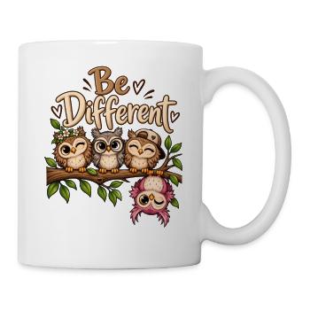 Süße Eulen Be different Eulenfans anders sein  - Tasse - Weiß - Rechts