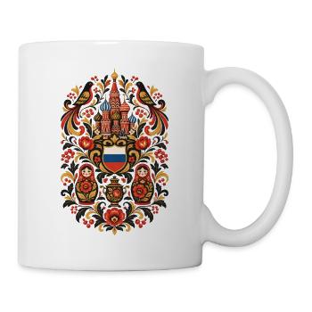 Russland | Matrjoschka & Volkskunst - Tasse - Weiß - Rechts