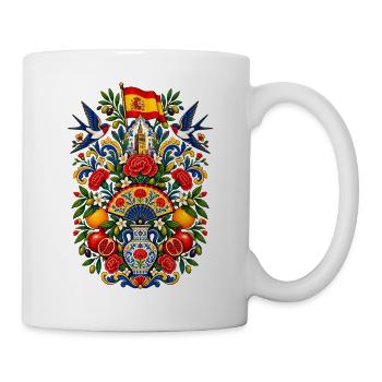 Spanien | Fächer, Orangen & Volkskunst - Tasse - Weiß - Rechts