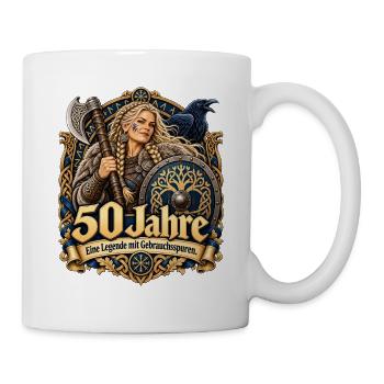 50.Geburtstag Schildmaid - Tasse - Weiß - Rechts