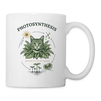 Vintage-Photosynthese-Katzen-Botanisches Design - Tasse - Weiß - Rechts