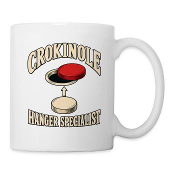 Crokinole-brettspiel Spieler Club Turnier Geschenk - Tasse - Weiß - Rechts