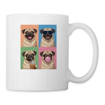 Hunde Mops Hund - Tasse - Weiß - Rechts