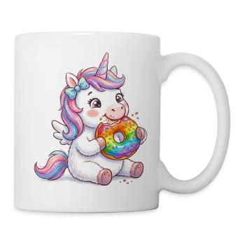 Einhorn mit Donut NeonMane - Tasse - Weiß - Rechts