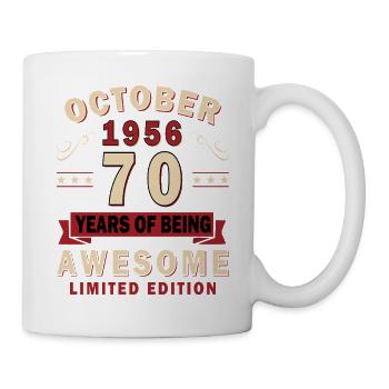 70. Geburtstag Mann Frau 70 Jahre Deko 1956 - Tasse - Weiß - Rechts