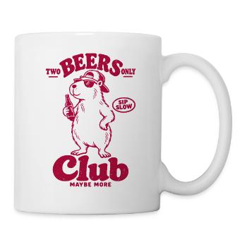Rotes Capybara Bierclub – Sip Slow, Club More - Tasse - Weiß - Rechts