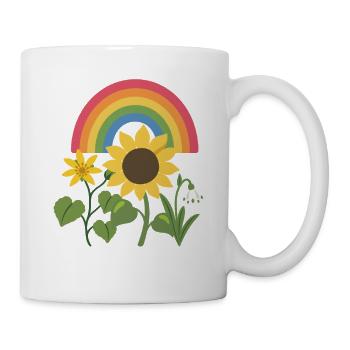 Natur · Blumen · Bunte Sonnenblume - Tasse - Weiß - Rechts