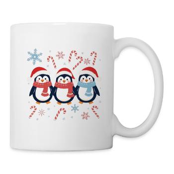 Drei Pinguine Weihnachten Süß - Tasse - Weiß - Rechts