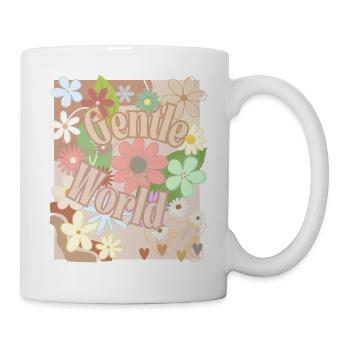 Zarte Welt Blumen-Collage - Tasse - Weiß - Rechts