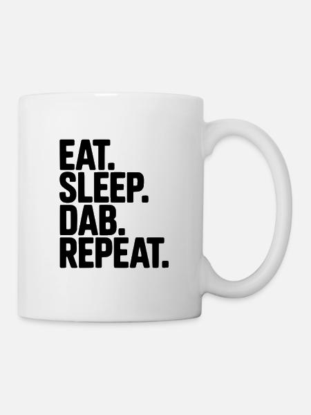 Iss. Schlaf. Tupfen. Wiederholen. - Tasse - Weiß