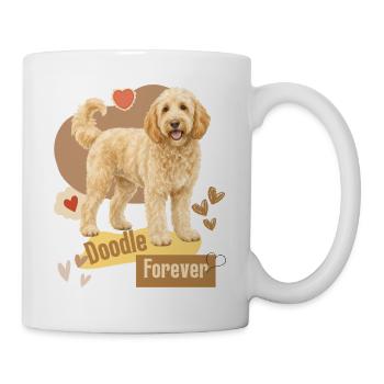 Doodle Hund Forever Herzchen - Tasse - Weiß - Rechts