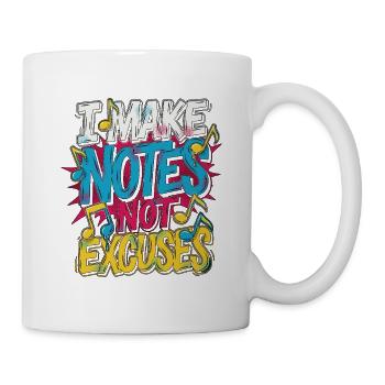 Vocalist I Make Notes Not Excuses Vocal Coach - Tasse - Weiß - Rechts