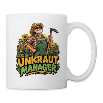 Unkraut Manager Gartenmanager humorvoll  - Tasse - Weiß - Rechts