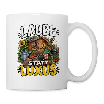 Laube statt Luxus Schrebergärten  - Tasse - Weiß - Rechts