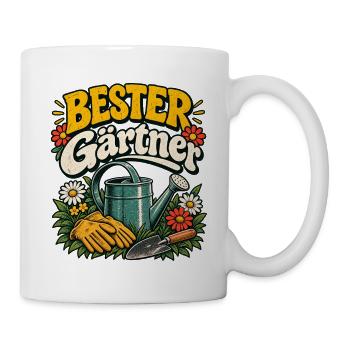 Bester Gärtner – Vintage Gartenfreude - Tasse - Weiß - Rechts