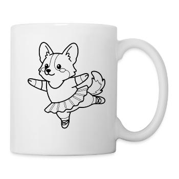 Süßes Corgi-Ballerina-Tanzen Süßes Hundeliebhaber-Geschenk - Tasse - Weiß - Rechts