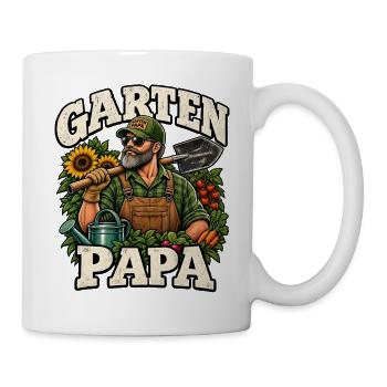 Garten Papa Vintage Motiv Geschenk Papa - Tasse - Weiß - Rechts