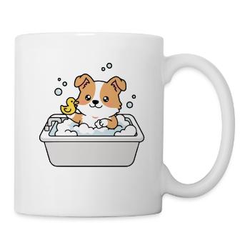 Süßer Corgi-Badezeit-Lustiger Hund - Tasse - Weiß - Rechts