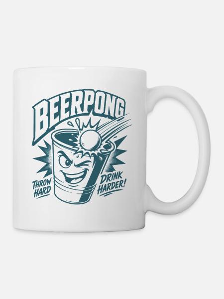 Beer Pong - Tasse - Weiß