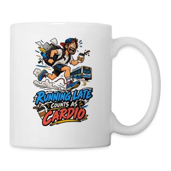Zu spät läuft Cardio-Spaß - Tasse - Weiß - Rechts