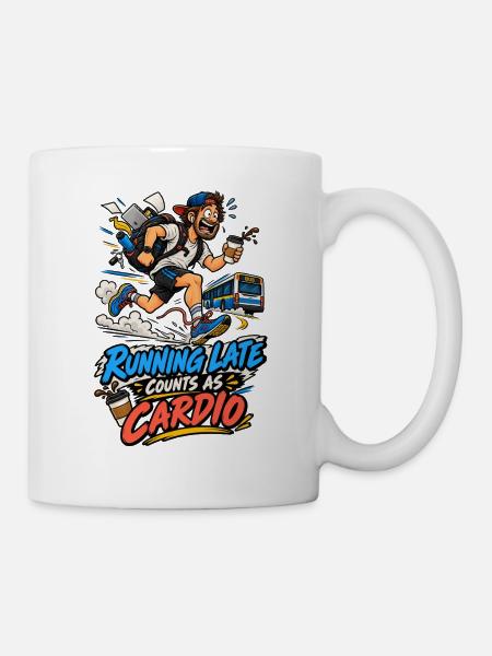 Zu spät läuft Cardio-Spaß - Tasse - Weiß