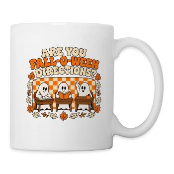 Bist du Fall-o-ween Richtungen lustige Geisterlehrerin - Tasse - Weiß - Rechts