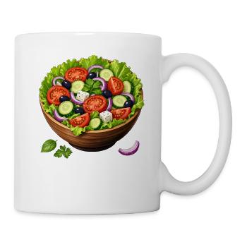 Frischer Salat Bowl Schüssel mit Gemüse - Tasse - Weiß - Rechts