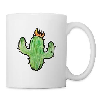 Kaktusflammen-Sketch - Tasse - Weiß - Rechts