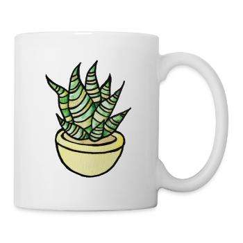 Sukkulenten-Aquarelltopf - Tasse - Weiß - Rechts